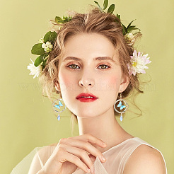 Наборы для самостоятельного изготовления стеклянных бабочек и сережек из конского глаза DIY-PH0010-65