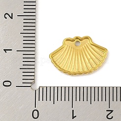 304ステンレスペンダント  シェルシェイプチャーム  ゴールドカラー  11x16x2mm  穴：1.4mm&nbsp;LS-STAS-M071-04G