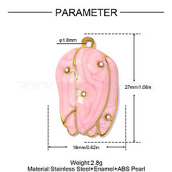 Pendentifs en acier inoxydable 304 émaillés&nbsp;STAS-OY017-61G