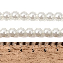 Круглые бусины из экологически чистого окрашенного стекла с жемчугом&nbsp;HY-A008-8mm-RB001