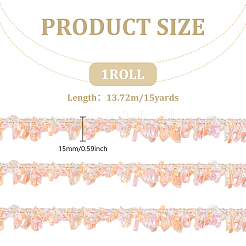 15 ярд полиэстеровой кружевной отделки&nbsp;SRIB-PH0001-57B