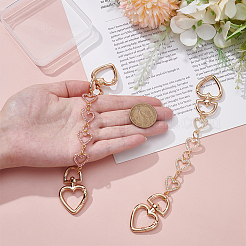 2 шт. 2 цвета сплава страз сердце звено цепи сумка удлинитель цепи&nbsp;AJEW-UN0002-66