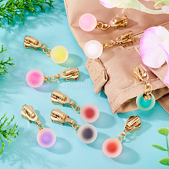 9 шт. 9-х цветные круглые бегунки из сплава и смолы для застежки-молнии HJEW-TAC0077