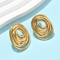 Комплекты из овальных подвесок и серег-гвоздиков из нержавеющей стали 304 для женщин SJEW-B020-01G