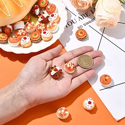 30 個 6 スタイル模造食品不透明樹脂ペンダント  プラチナトーンの鉄製ループ付きケーキ＆パンチャーム  ミックスカラー  24.5~26x17~21.5x13~16.5mm  5個/スタイル&nbsp;FIND-CJ0002-47