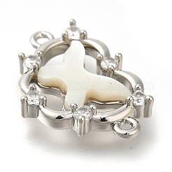 Звенья из латуни с прозрачным кубическим цирконием в форме сердца KK-K388-83P