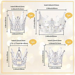 4 stücke 4 arten legierung strass crown kuchen dekoration&nbsp;DIY-SP0003-26S