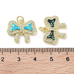 Латунные микропаве прозрачные подвески с фианитом&nbsp;KK-L213-009G