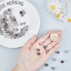 Нити круглых бусин из натурального драгоценного камня мутного кварца&nbsp;G-OC0001-17