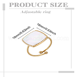 1 квадратное манжетное кольцо из нержавеющей стали&nbsp;RJEW-LP0002-27