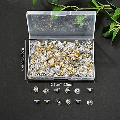 150 пара двухцветных латунных сережек-клещей с подушечкой&nbsp;KK-YW0002-78