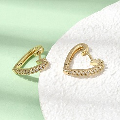 Messing Micro Pave klare Zirkonia Creolen&nbsp;EJEW-G473-02G