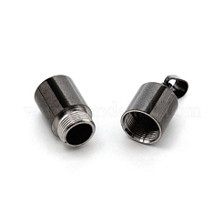 304ステンレスペンダント  カプセル形状  ポータブルミニ詰め替え式香水瓶用  ブラック  27.5x9.5mm  穴：3.5x5.5mm  容量：1ミリリットル&nbsp;STAS-WH0017-011EB
