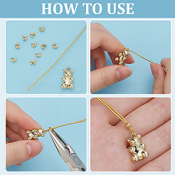 160 шт. 2 стиля латунных крышек для обжимных бусин KK-ME0002-45