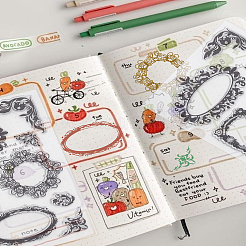 Transparentes Silikon-Scrapbookpapier für Vintage-Pflanzen-Scrapbooking-Ornament&nbsp;DIY-WH0678-55C