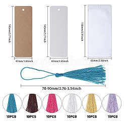 Набор для самостоятельного изготовления закладок для визитных карточек с кисточками AJEW-GL0002-47