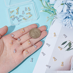 32 шт. 2 цвета латунные подвески с микропаве и кубическим цирконием&nbsp;KK-UN0005-41