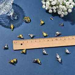 ループ付き合金製マグネット留め具10袋  ハート  プラチナ  15x9.5x6mm  穴：1.5mm&nbsp;FIND-FS0004-88P