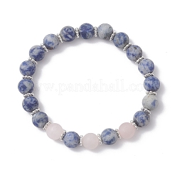 Браслеты из матовых круглых бусин из смешанных натуральных камней для женщин и мужчин&nbsp;BJEW-JB12471-02