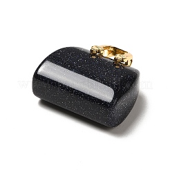 合成ブルーゴールドストーンストーンペンダント  ハンドバッグチャーム  ゴールドカラー  27.5x26x12mm  穴：6.3x5mm&nbsp;KK-E274-01G-12