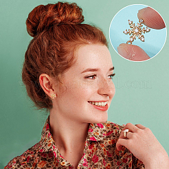 20 шт. фурнитура для сережек-гвоздиков из латуни с кубическим цирконием KK-DR0001-22