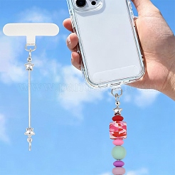 鉄製ビーズキーホルダーバー10個とTPU製携帯電話用ストラップパッチ10個  ジュエリー作りのための DIY 工芸品  プラチナ  3.45~3.5x6~6.05x0.06cm  3.45~3.5x6~6.05x0.06cm  穴：9x7mm&nbsp;AJEW-YW0002-12-1