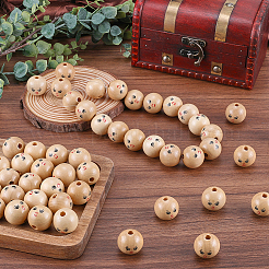60 шт. необработанные бусины из натурального дерева&nbsp;WOOD-GF0002-21B