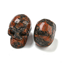 Хэллоуин натуральные статуэтки из лабрадорита и черепа DJEW-L021-01D