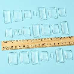 32 шт. 4 стиля прозрачных прямоугольных стеклянных кабошонов GGLA-FS0001-05