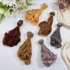 6 шт. 6 цвета высокотемпературное волокно длинная грушевидная завивка прическа кукольный парик волосы&nbsp;DOLL-DC0001-06A