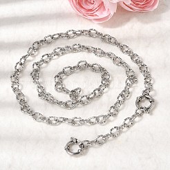 Ожерелья-цепочки из нержавеющей стали 201 толщиной 6 мм с текстурированной поверхностью&nbsp;NJEW-K302-06P