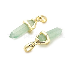 Подвеска с двумя концами из натурального зеленого авантюрина&nbsp;G-H097-01G-04