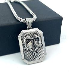 Мифология прямоугольник из нержавеющей стали с двойным кулоном дарагон KR0744