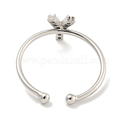 Offene Manschettenringe aus Messing mit Rack-Beschichtung für Damen&nbsp;RJEW-F162-02P-Y