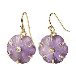 Серьги-подвески из натуральных смешанных камней в форме цветка&nbsp;EJEW-G456-01G