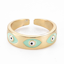 Настоящие позолоченные кольца-манжеты из латуни 16k с эмалью RJEW-N037-001-NF