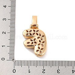Pendentifs avec zircon cubiques à micro-pavés en laiton&nbsp;KK-C076-29F-G01