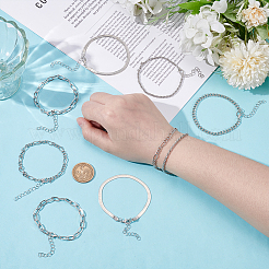 Комплект из 10 шт. браслетов-цепочек из сплава в богемном стиле для женщин&nbsp;BJEW-UN0001-68P