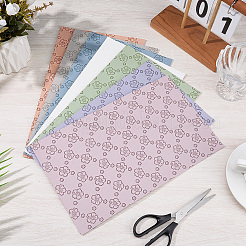 7 pieza de láminas de cuero sintético de PVC de 7 colores&nbsp;DIY-CL0002-57
