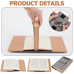 PUレザーブックカバー  ノートブックラップ  長方形  グレー  217x155x19mm&nbsp;AJEW-WH20010-24B