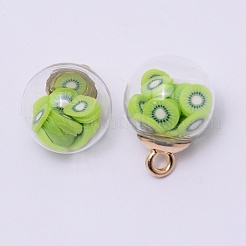 Pendentifs globe en verre transparent&nbsp;GLAA-TAC0003-03B
