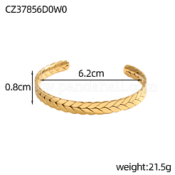 Браслеты-манжеты из нержавеющей стали 304&nbsp;STAS-OY006-74G