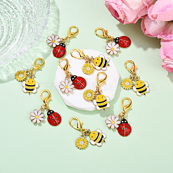 10 шт. подвеска в виде пчел и божьей коровки&nbsp;HJEW-YW00144