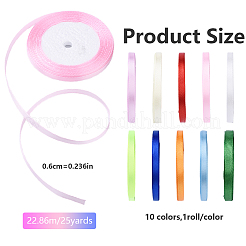 10 рулон атласной ленты 10 цветов&nbsp;SRIB-YW0001-01