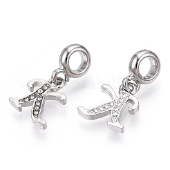 Europäische baumelnde charme aus platin-gestellplattierung legierung strass&nbsp;PALLOY-T048-36P-K