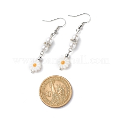 Пластиковый жемчужный кулон в виде маргаритки SJEW-JS01256