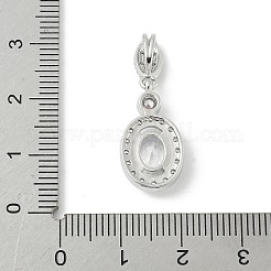 Овальные латунные микро проложить Цирконом подвески&nbsp;KK-M326-15P