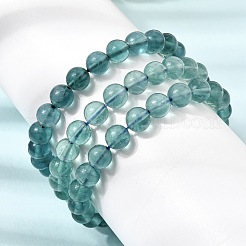 Bracelets extensibles en perles rondes de fluorite bleue naturelle de 8 mm pour femmes&nbsp;GG-CBA3F02-10