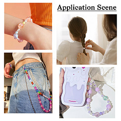 60шт 6 цвета УФ-покрытием радужные радужные акриловые бусины&nbsp;OACR-TA0001-21