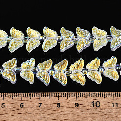 Прозрачность гальванизированные стеклянные бусины нити&nbsp;GLAA-T023-39A-01